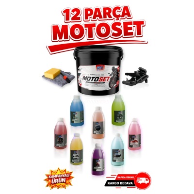 12 Parça Moto Set – Motosiklet Bakım ve Temizlik Seti