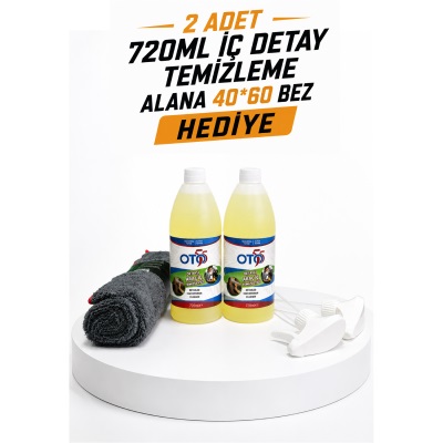 2 adet 720 ml İç Detay Temizleme Alana 40x60 Bez Hediye