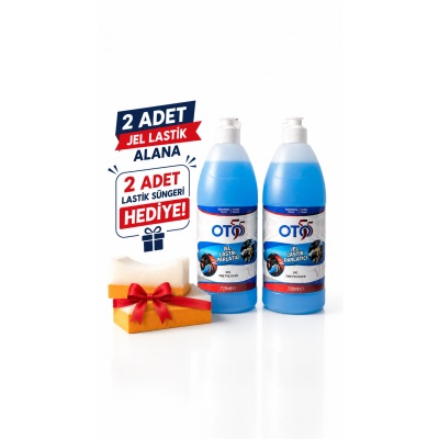 2 Adet Jel Lastik Parlatıcı 720 ml Alana 2 Adet Lastik Süngeri Hediye