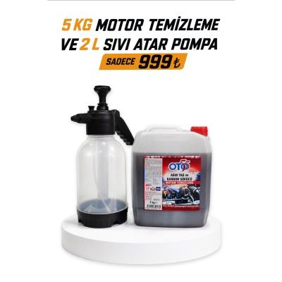 5 KG Motor Temizleyici + 2 L Sıvı Atar Basınçlı Pompa Seti