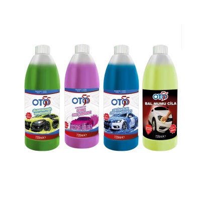 Extra Cilalı , Mavi , Yeşil , Pembe Otomobil Şampuanı ve Carnabau Mumlu Cila 720ml